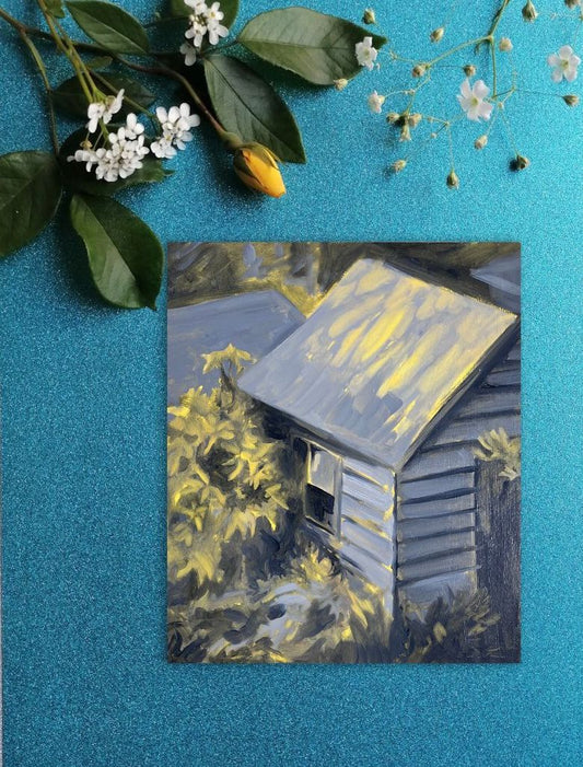 Shed in Grey and Yellow