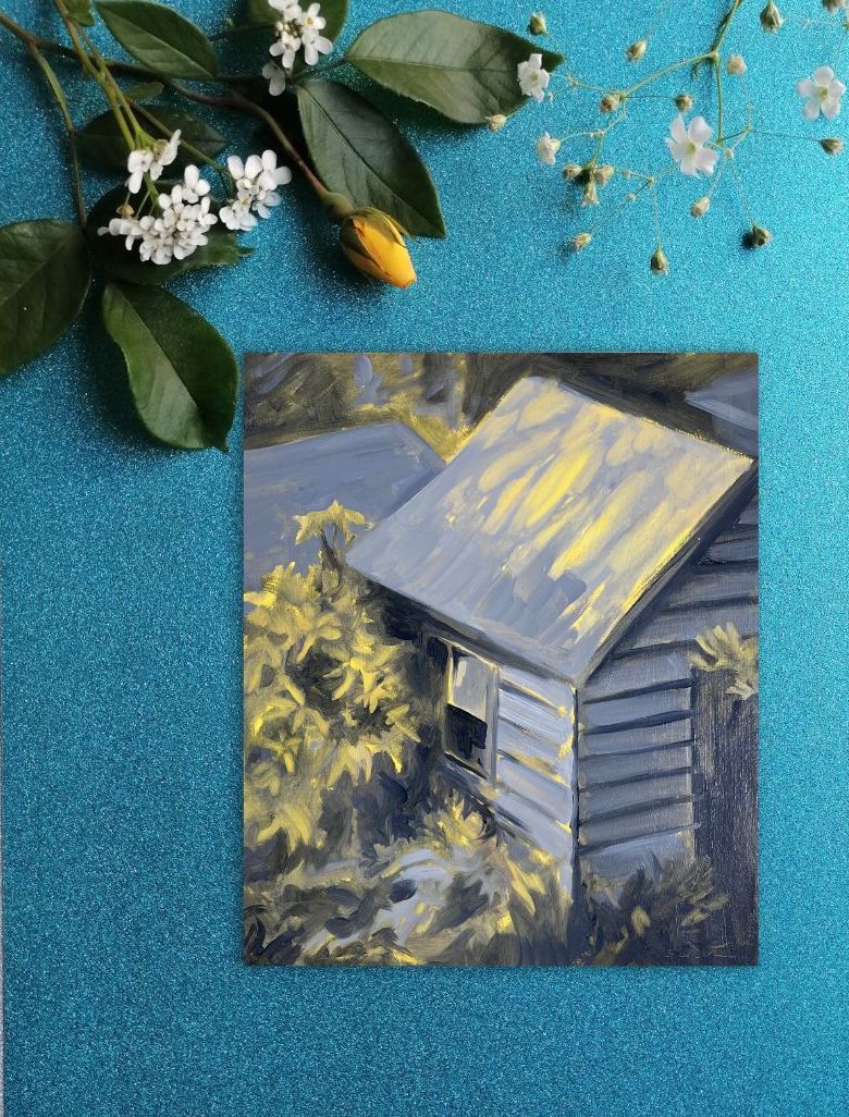 Shed in Grey and Yellow