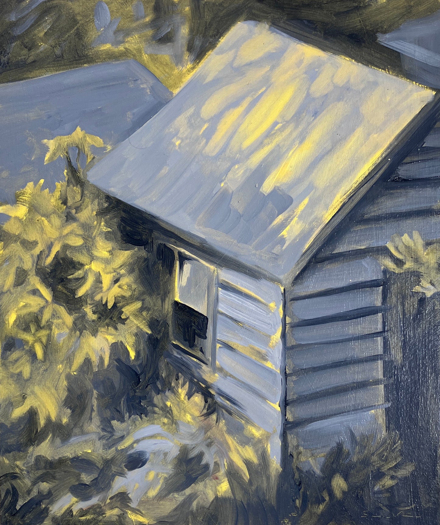 Shed in Grey and Yellow