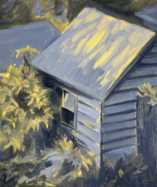 Shed in Grey and Yellow